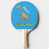 Raquette De Ping Pong Jolie girafe avec dessin animé de papillon (Dos)