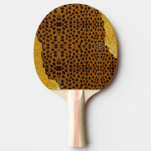 Raquette De Ping Pong Jolie Impression de Cuir de Guépard avec Paillette