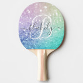 Raquette De Ping Pong Jolie Parties scintillant Holographique Fille Glam (Devant)