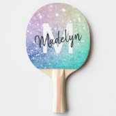 Raquette De Ping Pong Jolie Parties scintillant Holographique Fille Glam (Devant)