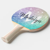 Raquette De Ping Pong Jolie Parties scintillant Holographique Fille Glam (Devant Angle)