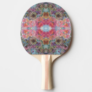 Raquette De Ping Pong Jolie peinture à l'aquarelle du jardin de fleurs c