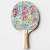 Raquette De Ping Pong Jolie peinture rose florale (Dos)