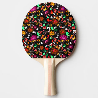 Raquette De Ping Pong Jolie texture florale colorée vintage