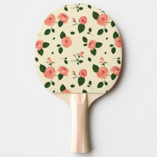 Raquette De Ping Pong Jolies Roses Roses Pastel Foncé Motif