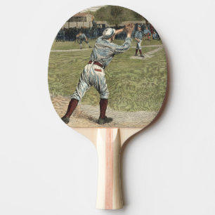 Raquette De Ping Pong Joueur de baseball jeté à la seconde base