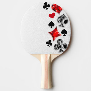 Raquette De Ping Pong Joueur de poker Parieur Enseigne de cartes Couleur