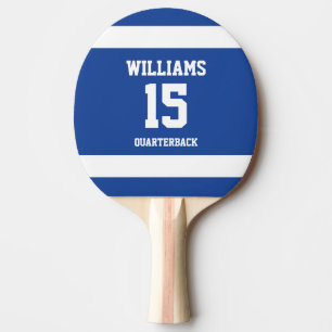 Raquette De Ping Pong Joueur de sport Bleu royal et blanc