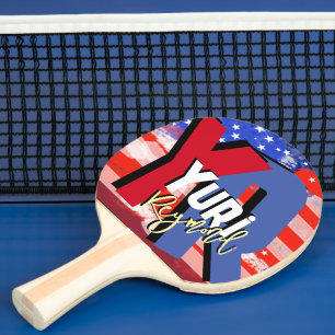 Raquette De Ping Pong Joueur de tennis de table américain Monogramme