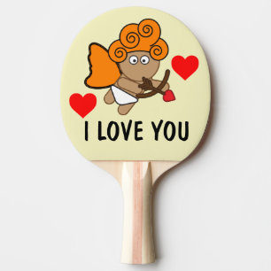 RAQUETTE DE PING PONG JOUR DE VALENTINE JE T'AIME PADDLES