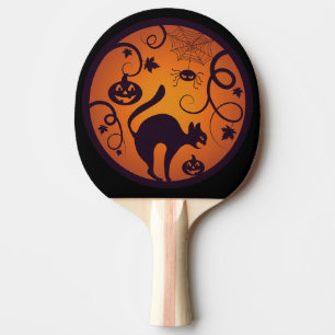 Raquette De Ping Pong Joyeuse lanterne d'Halloween araignées et chauves-