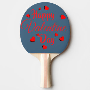 Raquette De Ping Pong Joyeuse Saint Valentin bleu