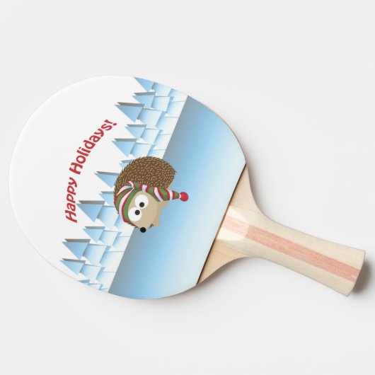 Raquette De Ping Pong Joyeuses fêtes ! Hérisson d'hiver (Côté)