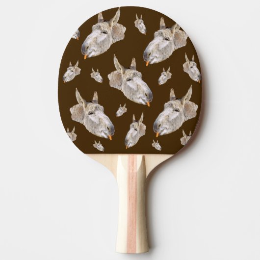 Raquette De Ping Pong Joyeux Âne mangeant de la carotte, (Devant)