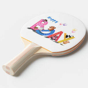 Raquette De Ping Pong Joyeux Anniversaire - Fête des ours de bébé Fun 