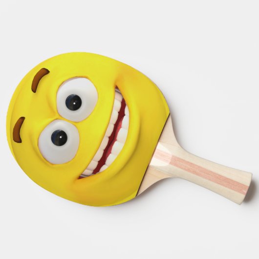 Raquette De Ping Pong Joyeux Emoji Jaune  (Côté)