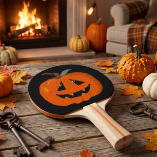 Raquette De Ping Pong Joyeux Halloween Citrouille Illustrative Art