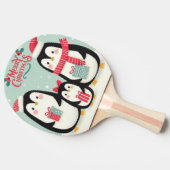 Raquette De Ping Pong Joyeux manchots enneigés de Noël (Côté)