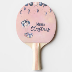 Raquette De Ping Pong Joyeux message de Noël Baubles, cadeaux et ballons