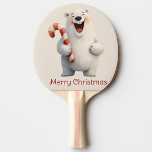 Raquette De Ping Pong Joyeux Noël Ourson Polaire Mignon Design