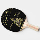 Raquette De Ping Pong Joyeux Pawlidays, Or brillant Paw sapin de Noël (Côté)