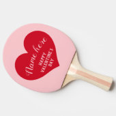 Raquette De Ping Pong Joyeux Valentines nom de jour (Côté)