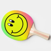 Raquette De Ping Pong Joyeux visage souriant Emoji Rainbow Ping Paddle (Côté)