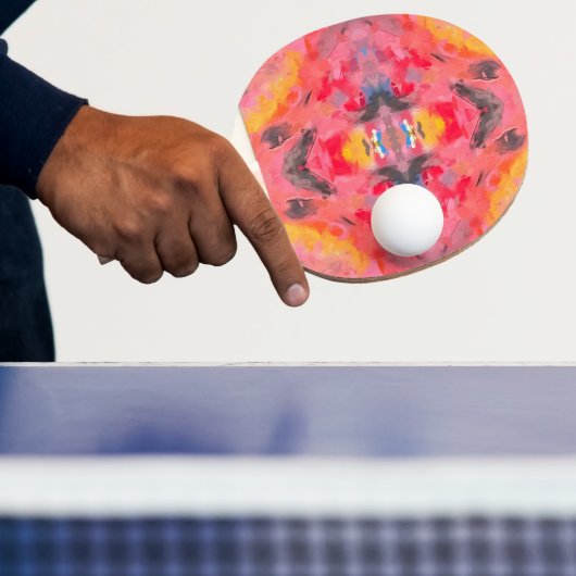 Raquette De Ping Pong Kaleidoscope rose Abstrait (Insitu)