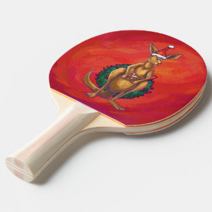 Raquette De Ping Pong Kangaroo Xmas En Rouge