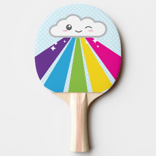 Raquette De Ping Pong Kawaii Cloud et Rainbow Ping Paddle (Dos)