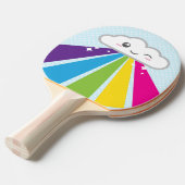 Raquette De Ping Pong Kawaii Cloud et Rainbow Ping Paddle (Devant Angle)