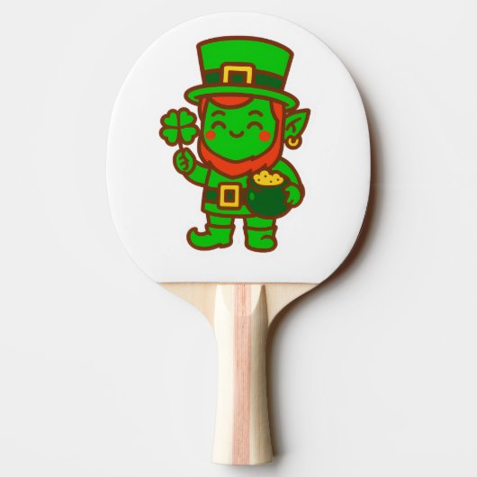 Raquette De Ping Pong Kawaii Lucky Leprechaun (Dos)