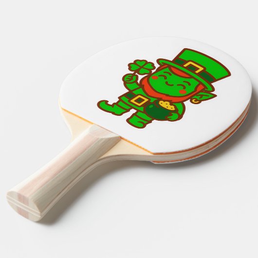 Raquette De Ping Pong Kawaii Lucky Leprechaun (Devant Angle)