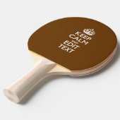 Raquette De Ping Pong Keep Calm and Your Text on Chocolate Brown (Devant Angle)