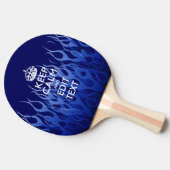 Raquette De Ping Pong Keep Calm on Blue Flames (Côté)