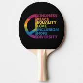 Raquette De Ping Pong Kindness Peace Equality Love Inclusion Hope Divers (Devant)