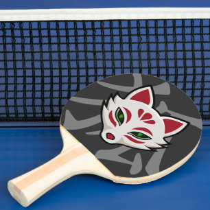 Raquette De Ping Pong KITSUNE Fox Mask - Street Art