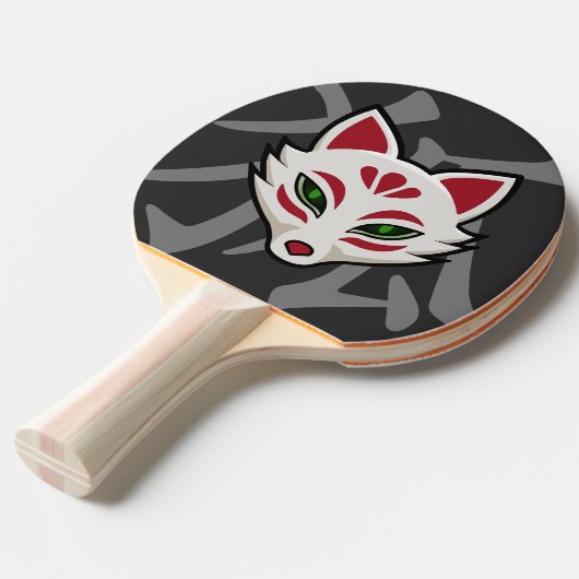 Raquette De Ping Pong KITSUNE Fox Mask - Street Art (Devant Angle)