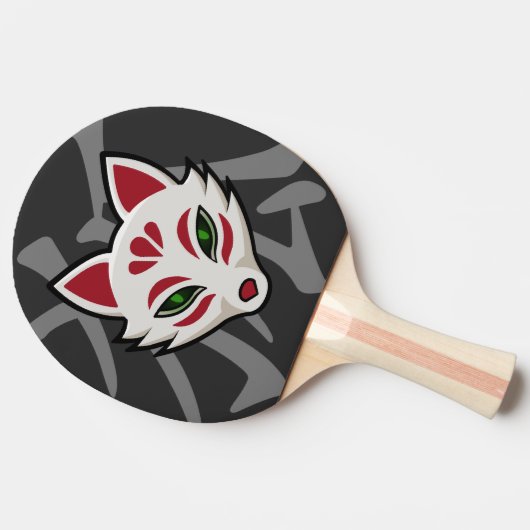 Raquette De Ping Pong KITSUNE Fox Mask - Street Art (Côté)