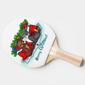 Raquette De Ping Pong Kitty et chiot, Happy XMas (Côté)