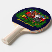 Raquette De Ping Pong Kitty et chiot, Happy XMas (Devant Angle)