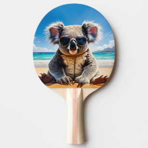 Raquette De Ping Pong Koala sur une plage de sable Joyeux Noël