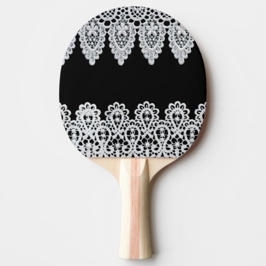Raquette De Ping Pong La dentelle blanche forme une frontière sensible (Devant)