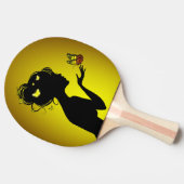 Raquette De Ping Pong La femme papillons jaunes (Côté)