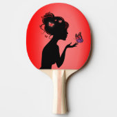 Raquette De Ping Pong La femme papillons rouges (Dos)