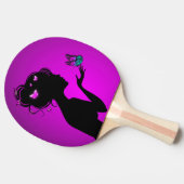 Raquette De Ping Pong La femme papillons violets (Côté)