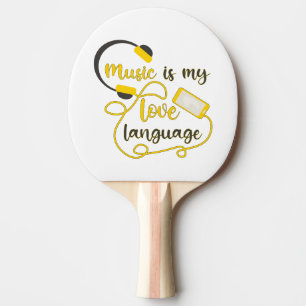 Raquette De Ping Pong La musique est ma langue d'amour phrase romantique