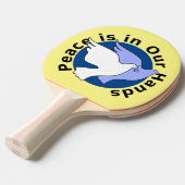 RAQUETTE DE PING PONG LA PAIX EST ENTRE NOS MAINS (Devant Angle)