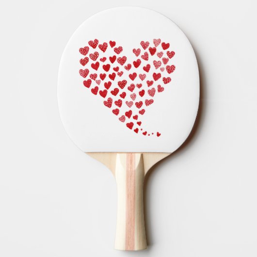 Raquette De Ping Pong La Saint-Valentin aux cœurs rouges (Dos)