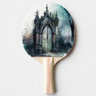 Raquette De Ping Pong La série Porte de Cimetière Gothique Design 11